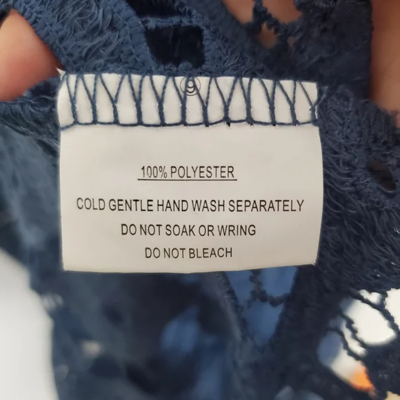 Selfie Leslie NWT blue mermaid dress lace overlay US large - Picture 5 of 7